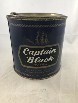Vintage Captain Black Pipe Tobacco Tin With Lid