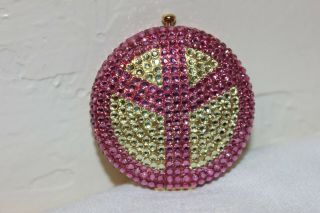 Estee Lauder Jeweled Peace Sign Lucidity Compact,  Pink & Green,