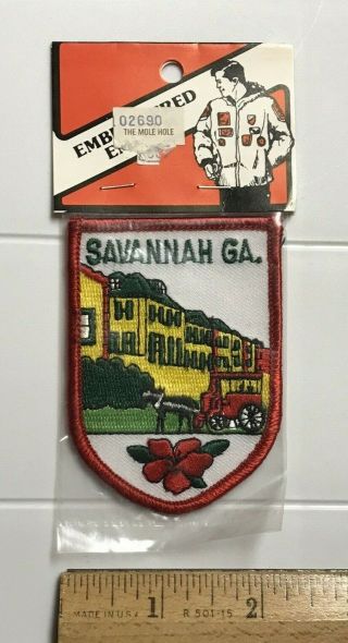 Nip Savannah Georgia Ga Horse Buggy Carriage Souvenir Embroidered Patch Badge
