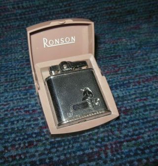 Vintage Ronson Whirlwind Cigarette Lighter In Plastic Case Made In Usa Euc