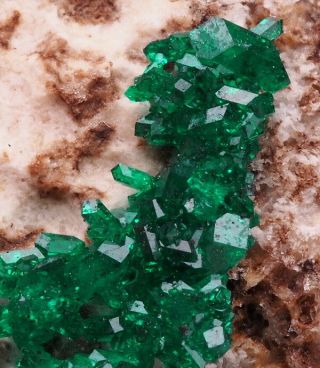 Dioptase - Crystals On Calcite Rare - Kazakhstan /al603