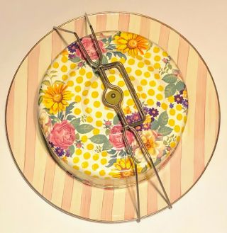 Mackenzie - Childs Buttercup Style Enamel Cake Carrier/platter