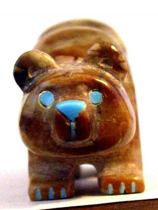 Corwin Yamutewa - Picasso Marble Bear - Zuni Fetish - Native American - Stone Carving