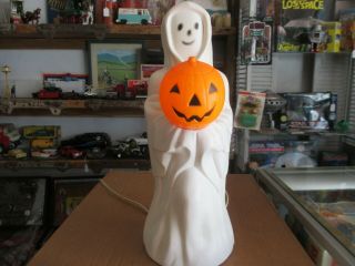 Vintage Blow Mold Halloween 13 " Ghost W/jack - O - Lantern - Empire -