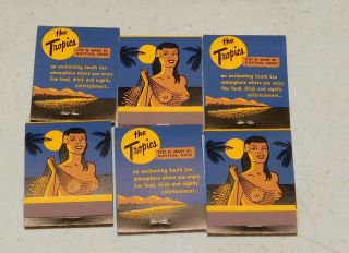 6 Matchbooks The Tropics Vintage Polynesian Girlie Books - Dayton Ohio