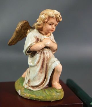 Antique Italian Fontanini Cherub Angel Composition Papier - Mache Sculpture Figure
