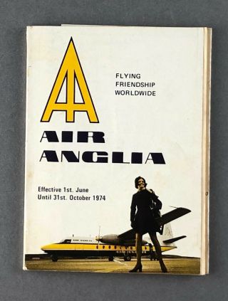Air Anglia Airline Timetable Summer 1974