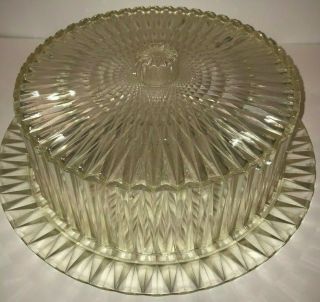 Vintage Lucite Cake Plate With Lid 1950s Platter 13 "