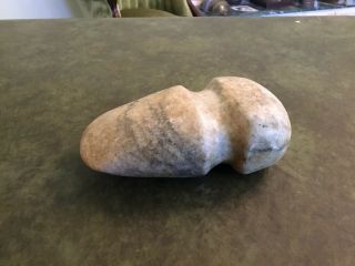 Authentic Native American Indian Grooved Stone Axe Head Artifact 5.  5”x3.  25”