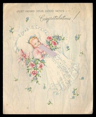 V26 - Baby Congratulations - Raphael Tuck Folding Vintage Card