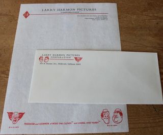 Bozo The Clown Laurel & Hardy Letterhead Stationary Larry Harmon Pictures
