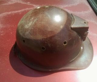 Vintage Antique Msa Skullgard Miners Safety Helmet Hard Hat With Lantern Mount