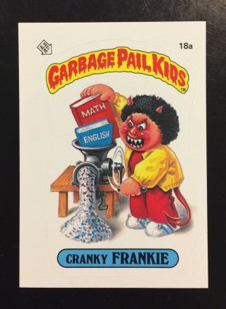 1985 Garbage Pail Kids 1st Series 1 Cranky Frankie 18a Matte Back Card Twt