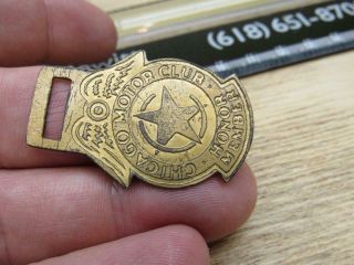 Chicago Motor Club Honor Member Pocket Watch Fob Charm Medal (19g2)