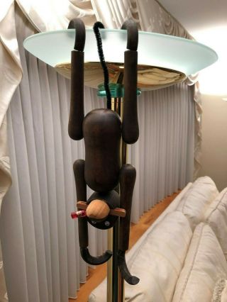 Vintage,  Bar Monkey,  Mid - Century WOODEN HANGING TACATE with bottle novelty 3