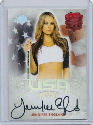 2019 Benchwarmer 25 Years Jennifer England 1/1 Red Foil Autograph Card