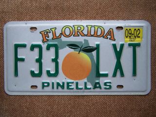 2002 Florida License Plate 115 Grams
