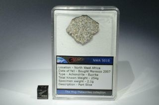 Nwa 5018 Meteorite Part Slice Weighing 2.  1g Hed Eucrite From Asteroid Vesta