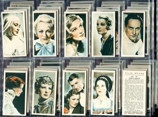 Tobacco Card Set,  Godfrey Phillips,  Film Stars,  Actor,  Actress,  1934