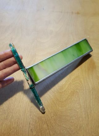 Handmade Green Stained Glass Kaleidoscope With Prismatic Oil Wand