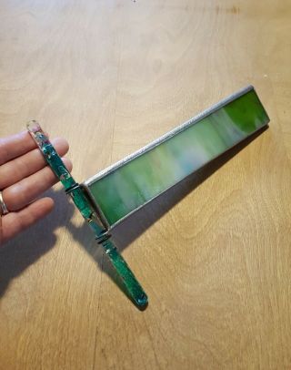 Handmade Green Stained Glass Kaleidoscope With Prismatic Oil Wand 2