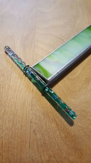 Handmade Green Stained Glass Kaleidoscope With Prismatic Oil Wand 4