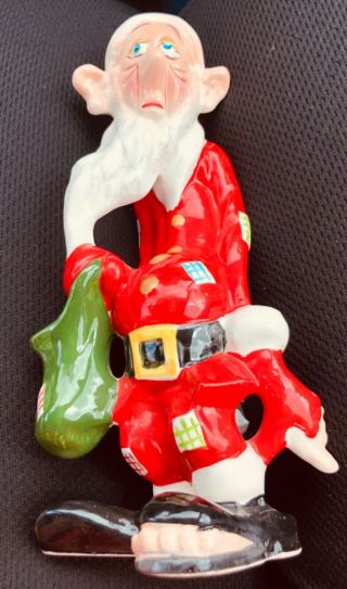 Vintage Kreiss & Co Christmas Figurine Santa Claus Helper Sad Sack Patches Japan