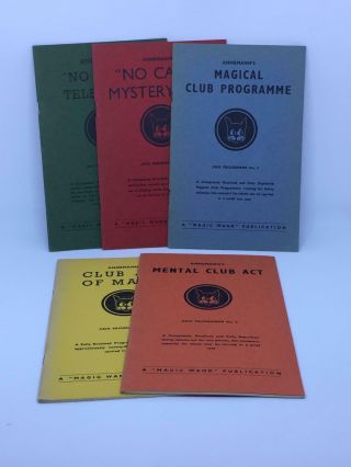5 Rare Vintage Mentalist Magic Trick Books By Annemann 1956 Jinx Programme