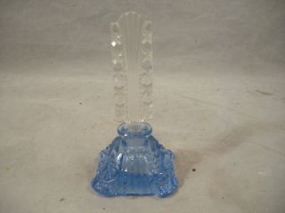 Vtg Blue Cut Glass Perfume Bottle W/dauber Intact Made In Czechoslovakia Czech