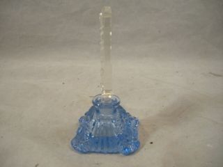 VTG BLUE CUT GLASS PERFUME BOTTLE W/DAUBER INTACT MADE IN CZECHOSLOVAKIA CZECH 2
