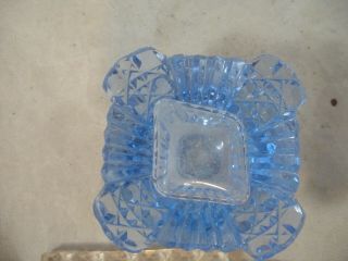 VTG BLUE CUT GLASS PERFUME BOTTLE W/DAUBER INTACT MADE IN CZECHOSLOVAKIA CZECH 7