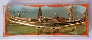 Vintage Plastic Gondola Souvenir From Venice/venezia Italy 155 Mm - 6 7/64 Inch