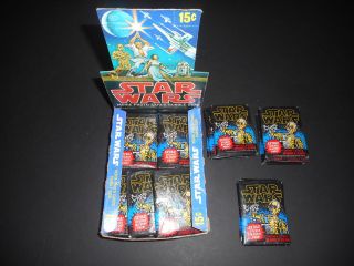 (1) 1977 Topps Star Wars 1st Series 1 Blue Border Wax Pack Ex -
