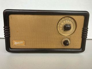 Vintage Marconi Model 230 Tube Radio Art Deco Brown Bakelite