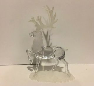 Acrylic 14 " Clear & Frosted Deer Reindeer Christmas Holiday Figurine