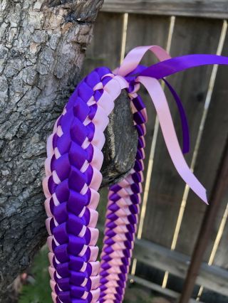 Pink & Purple Ribbon Double Ribbon Graduation Lei (custom Orders Available)