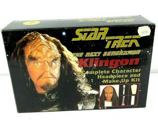 1994 Star Trek Next Generation Klingon Headpiece And Make Up Kit