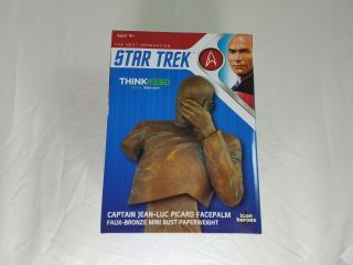 Star Trek Captain Jean Luc Picard Facepalm Face Palm Mini Bust Bronze Thinkgeek