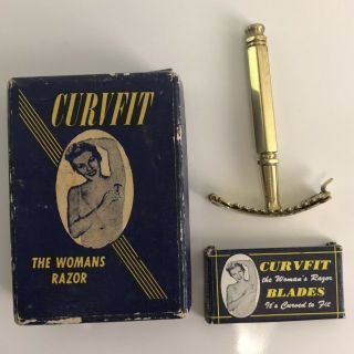 Vintage Curvfit Woman’s Razor With Box And Blade