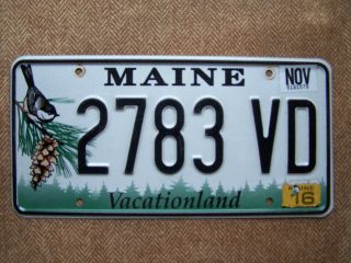 2016 Maine Chickadee License Plate.  115 Grams