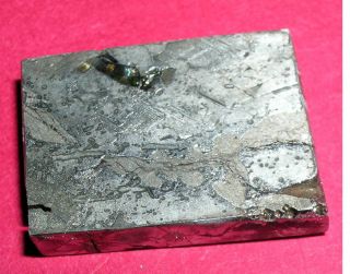 Seymchan pallasite meteorite 12.  1 gram etched slice 2