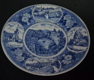 Vintage Jonroth Staffordshire Blue Souvenir Plate Mackinac Island Michigan