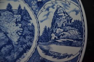 Vintage Jonroth Staffordshire Blue Souvenir Plate MACKINAC ISLAND MICHIGAN 3