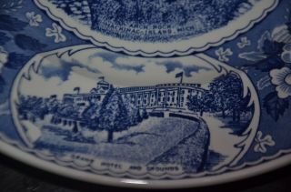 Vintage Jonroth Staffordshire Blue Souvenir Plate MACKINAC ISLAND MICHIGAN 5