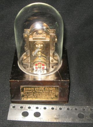Old Fashion Edison Stock Ticker Figural Table Cigarette Lighter