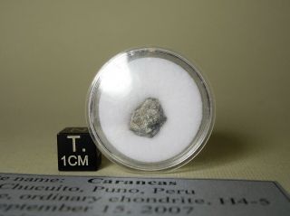 meteorite Carancas,  chondrite H4 - 5,  fresh fragment 0,  74 g,  crust,  crater maker 5
