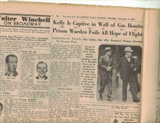 Boston Daily Record November 9 1933 Machine Gun Kelly George Burns Tarzan 3