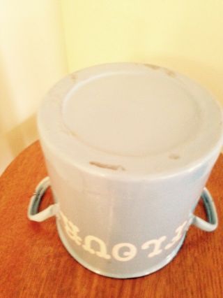Vintage English Enamelware.  functional light blue enamel flour bin 4