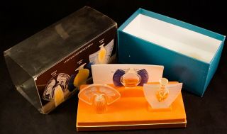 Boxed Set Of 3 Lalique Limited Edition Miniature Perfume Bottles With Nudes 2
