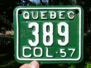 Rare 1957 Quebec License Plate Peddler Colporteur Canada
